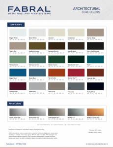 Architectural Color Chart